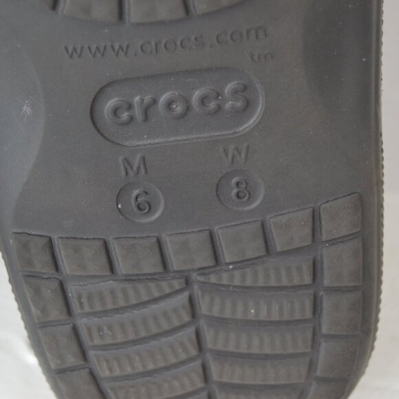 Crocs Unisex Black Slides Sandal Women's 8 Men's 6 Summer Slip-On Adult Classic - Picture 8 of 8